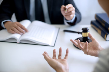 Judge gavel with Justice lawyers, Businessman in suit