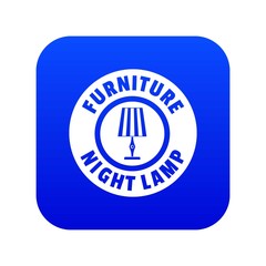 Night lamp icon blue vector isolated on white background