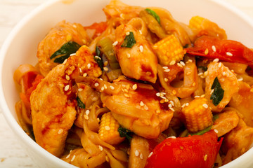 Udon with chicken
