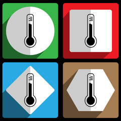 Thermometer icon. Vector icons, set of colorful flat design internet symbols. Eps 10 web buttons.