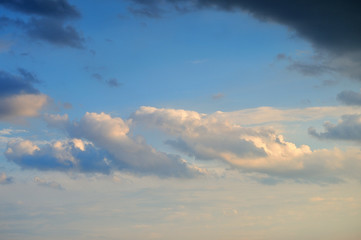 Beautiful evening sky with air clouds