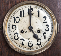 Antique clock dial close-up