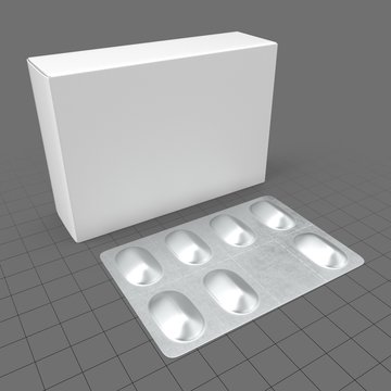 Pills in blister pack with box 1