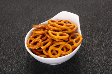 Salted tasty pretzel