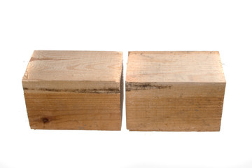 wooden beam isolated on white background