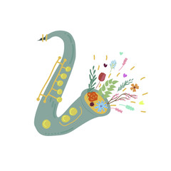 Trumpet with flowers