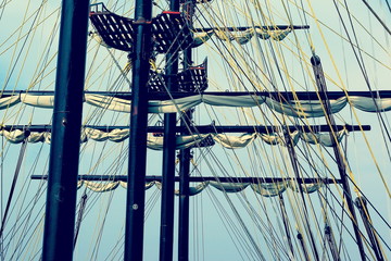 masts of old sailing ship