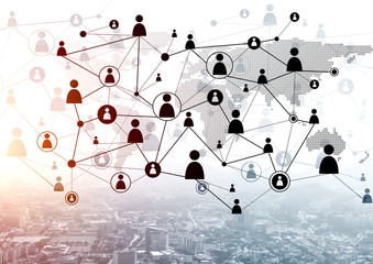 Modern city and social net as concept for global networking