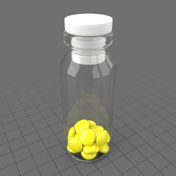 Circular pills in bottle