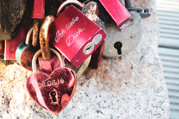 red padlock and heart