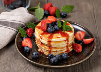 Pancakes with fresh berry