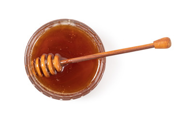 Honey in a transparent jar