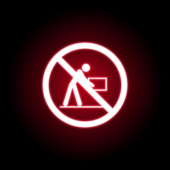 Forbidden touch electric plug icon in red neon style. can be used for web, logo, mobile app, UI, UX