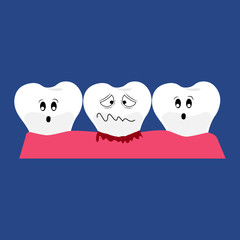 Obraz premium Caricature of molars.