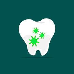 Tooth with bacteria.