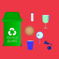 Container to recycle glass waste.