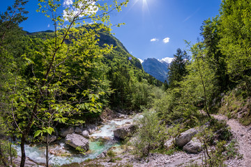 Soca River in the Julian Alps