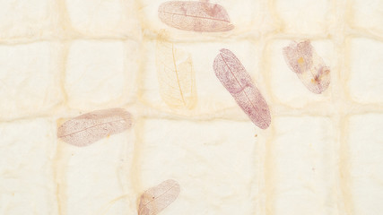 panoramic background from paper with purple leaves