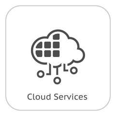 Simple Cloud Services Vector Icon