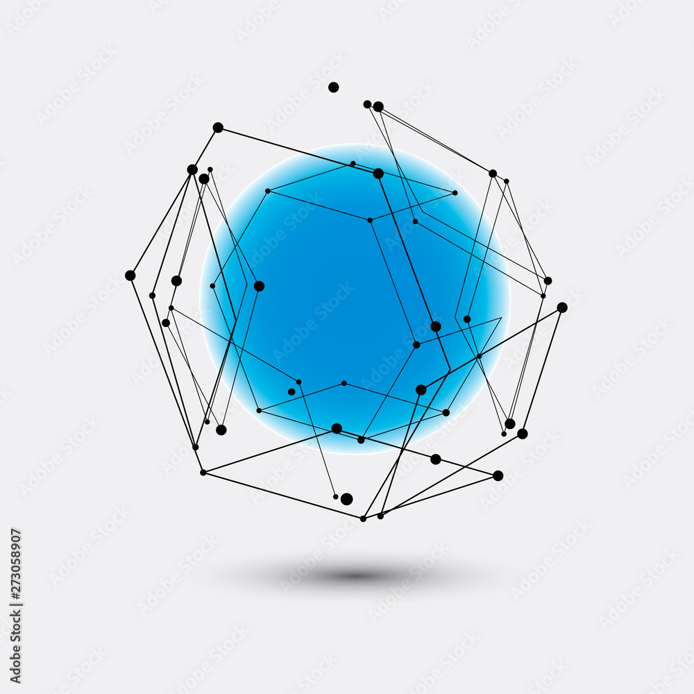 Fototapete molecule and communication vector pattern. abstract circle connected lines with dots