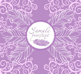 Background with feathers and patterns