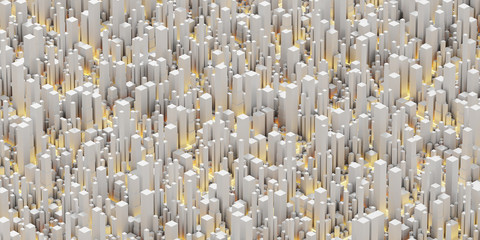 Obraz premium Techno mega city; urban and futuristic technology concepts, original 3d rendering