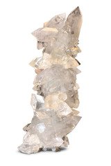 Apophyllite stalactite from India, isolated on white.