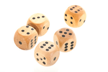 Dices isolated over white background