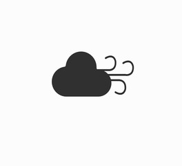 Flat design vector weather forecast icon. Cloud and wind embleyem. Web icon for smartphone and website