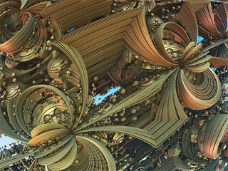 Fractal 3D background, abstract 3D illustration, element for design