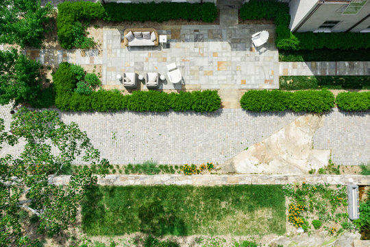 Aerial View of Home and Garden