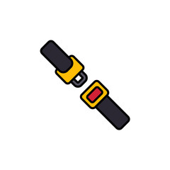 Car seat belt vector icon sign symbol
