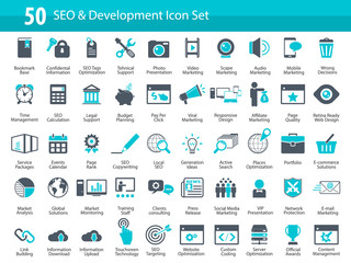 Set of SEO and Development icons	