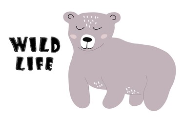 cute bear print .childish vector illustration for kids t shirt,clothes