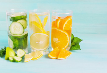 Summer refreshing cocktail of ripe fruit