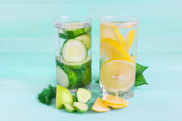 Summer refreshing cocktail of ripe fruit