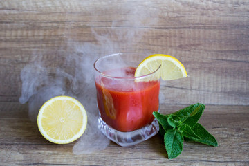 refreshing tomato juice with mint. Tomato Cocktail