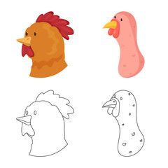 Vector illustration of agriculture and breeding logo. Set of agriculture and organic  vector icon for stock.