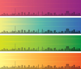 Duisburg Multiple Color Gradient Skyline Banner