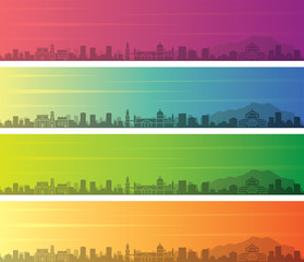 Palermo Multiple Color Gradient Skyline Banner