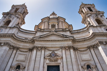 Fototapeta na wymiar Baroque building at the Navona square in Rome, Italy