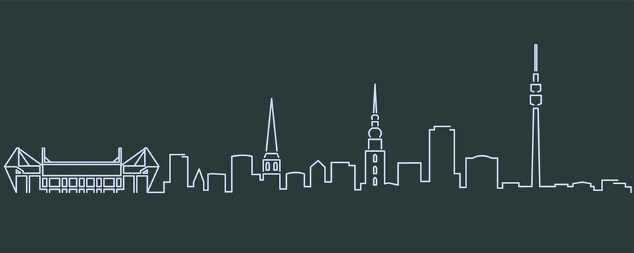 Dortmund Single Line Skyline Profile