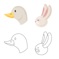 Isolated object of agriculture and breeding icon. Set of agriculture and organic  vector icon for stock.