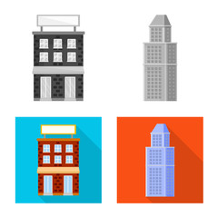 Vector illustration of municipal and center logo. Set of municipal and estate   stock vector illustration.