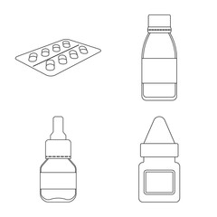 Vector design of pharmacy and pharmaceutical symbol. Set of pharmacy and health vector icon for stock.
