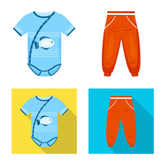 Isolated object of fashion and garment symbol. Set of fashion and cotton vector icon for stock.
