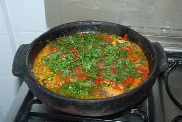 cooking in a frying pan