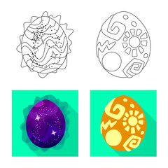 Isolated object of animal and prehistoric symbol. Set of animal and cute  stock symbol for web.