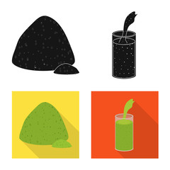 Vector design of protein and sea sign. Collection of protein and natural stock vector illustration.