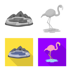 Vector illustration of nature  and fun  symbol. Collection of nature  and entertainment stock symbol for web.